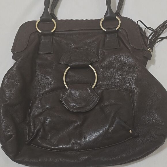 Bulga Large Satchel Bag in chocolate brown Made in Italy - Picture 2 of 9